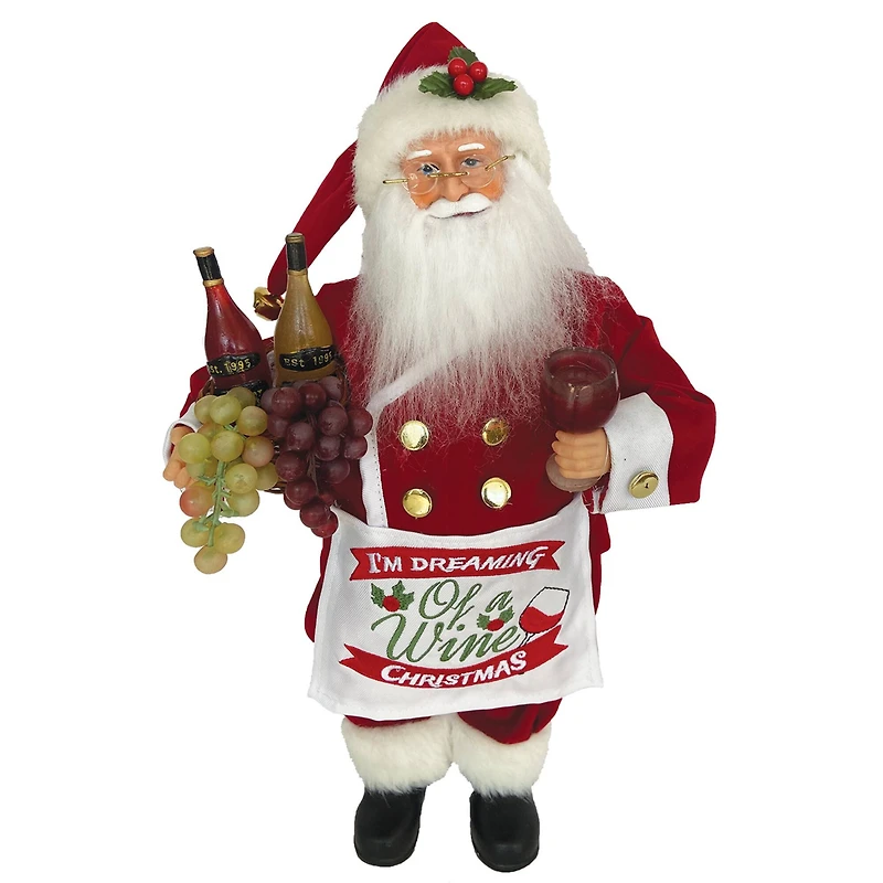 Santa's Workshop 15" Wine Christmas Claus