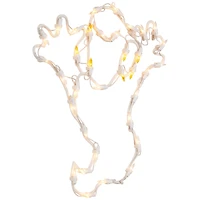 15" Lighted Ghost Halloween Double Sided Window Silhouette Decoration