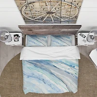 Designart Blue Silver Spring II Farmhouse Duvet Cover Set