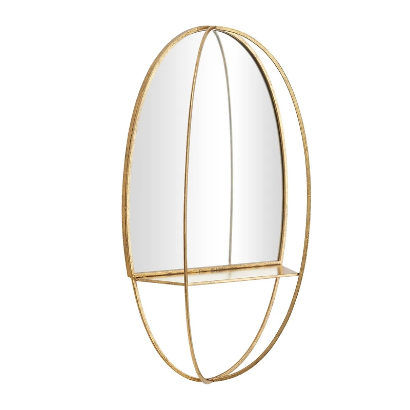 Gold Metal Glam Wall Mirror 35" x 20" x 7"