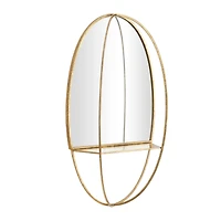 Gold Metal Glam Wall Mirror 35" x 20" x 7"