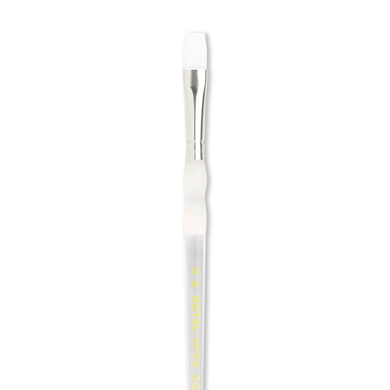 Soft-Grip Series 4010 White Taklon Short Handle Bright Brush, Size 6