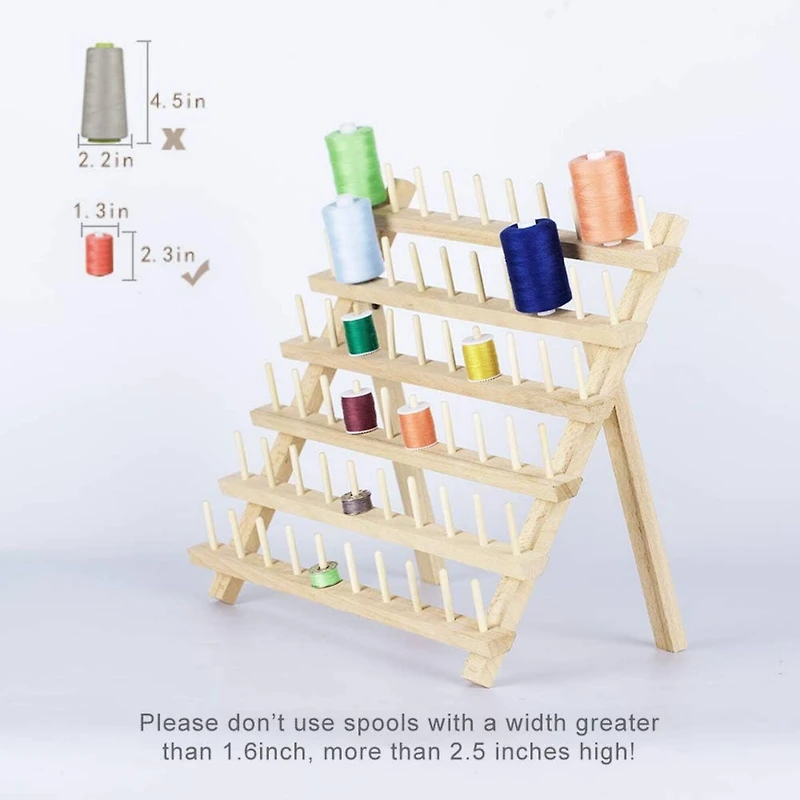 NEX™ Natural 60-Spool Wooden Sewing Thread Organizer Rack, 2ct.