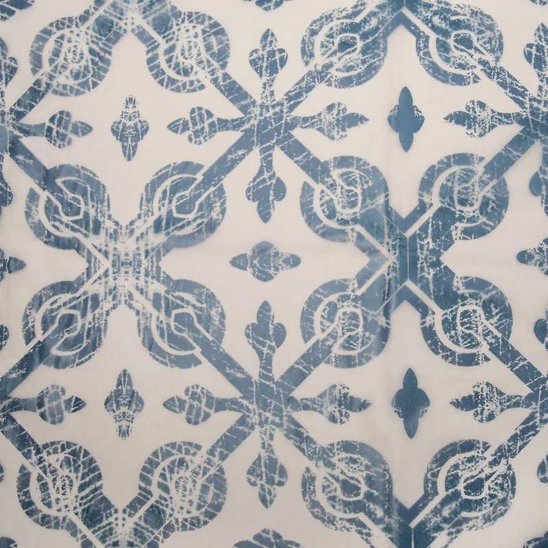 Bath Bliss Blue Lisbon Design PEVA Shower Curtain