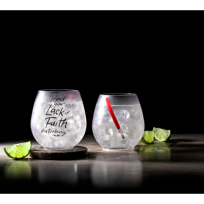 JoyJolt® Star Wars™ 15.oz. New Hope Darth Vader Red Lightsaber Stemless Drinking Glass, 2ct.