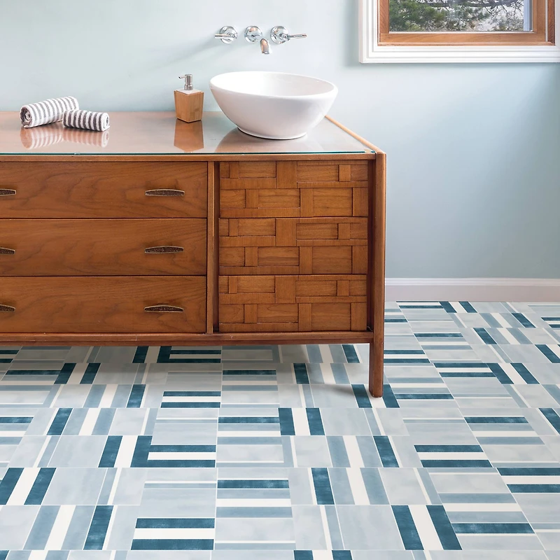 FloorPops Azure Peel & Stick Floor Tiles