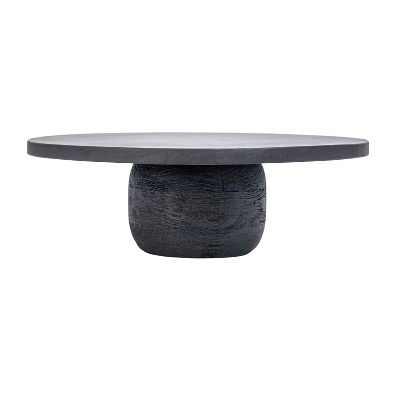 Hello Honey® 15" Black Round Mango Wood Pedestal