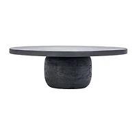 Hello Honey® 15" Black Round Mango Wood Pedestal