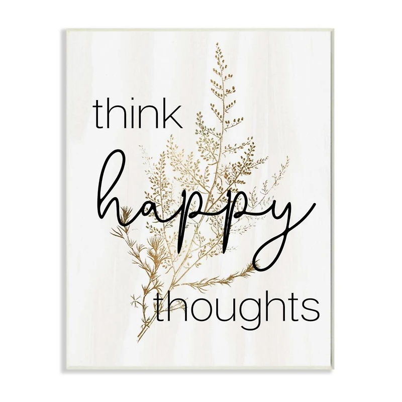 Stupell Industries Think Happy Thoughts Wall Art