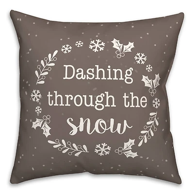 Dashing Through the Snow 18" x 18" Spun Poly Pillow