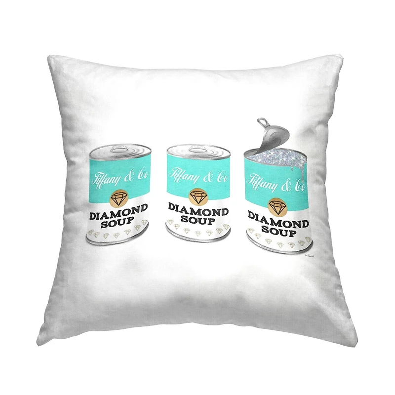 Stupell Industries Glam Diamond Soup Fashion Shimmer Pattern Throw Pillow, 18" x 18"