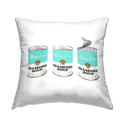 Stupell Industries Glam Diamond Soup Fashion Shimmer Pattern Throw Pillow, 18" x 18"