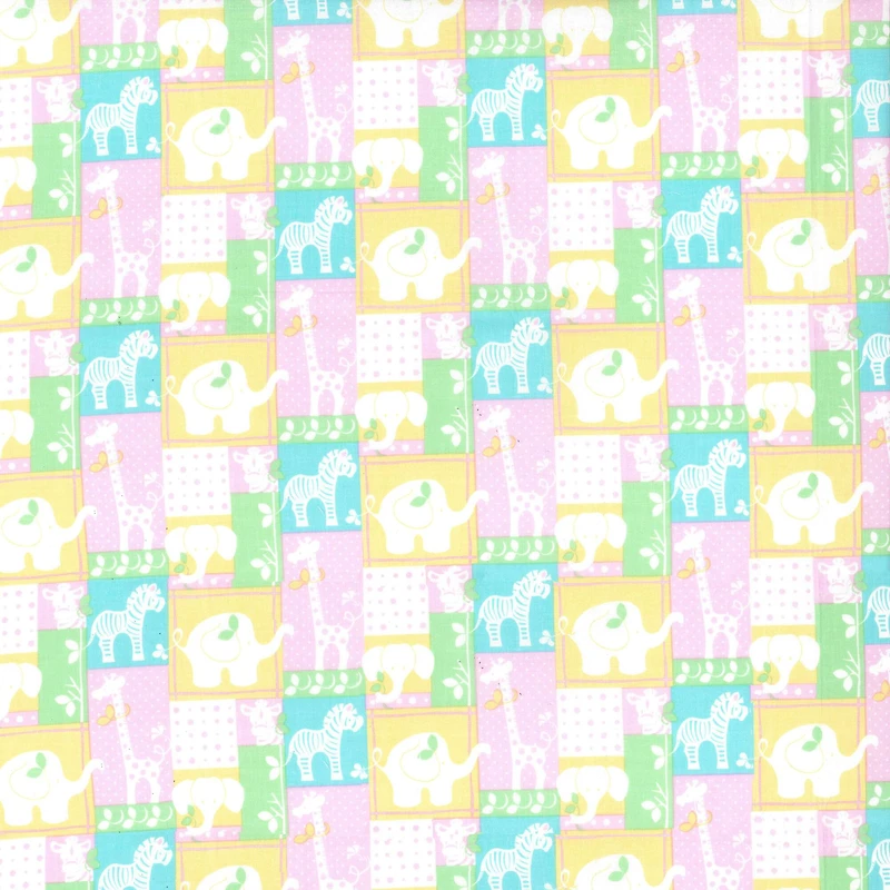 Fabric Traditions Pink Jungle Patch Cotton Fabric