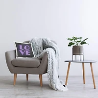 Stupell Industries Purple Neon Love Word Urban Design Throw Pillow, 18" x 18"