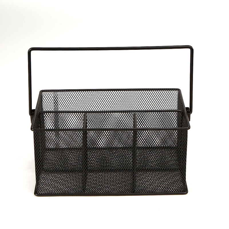 Mind Reader Black Mesh Storage Basket Organizer