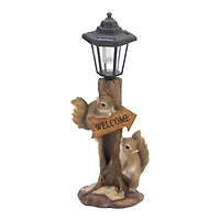 10" Friendly Squirrels Solar Figurine