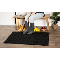 DII® J&M Charcoal Ribbed Walk Off Utility Mat, 30" x 48"