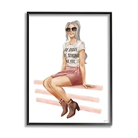 Stupell Industries Be You Inspirational Female Fashionista Framed Wall Art