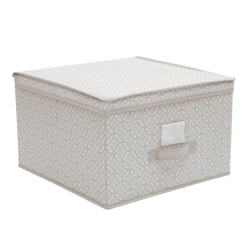 Simplify Jumbo Gray Boho Storage Box