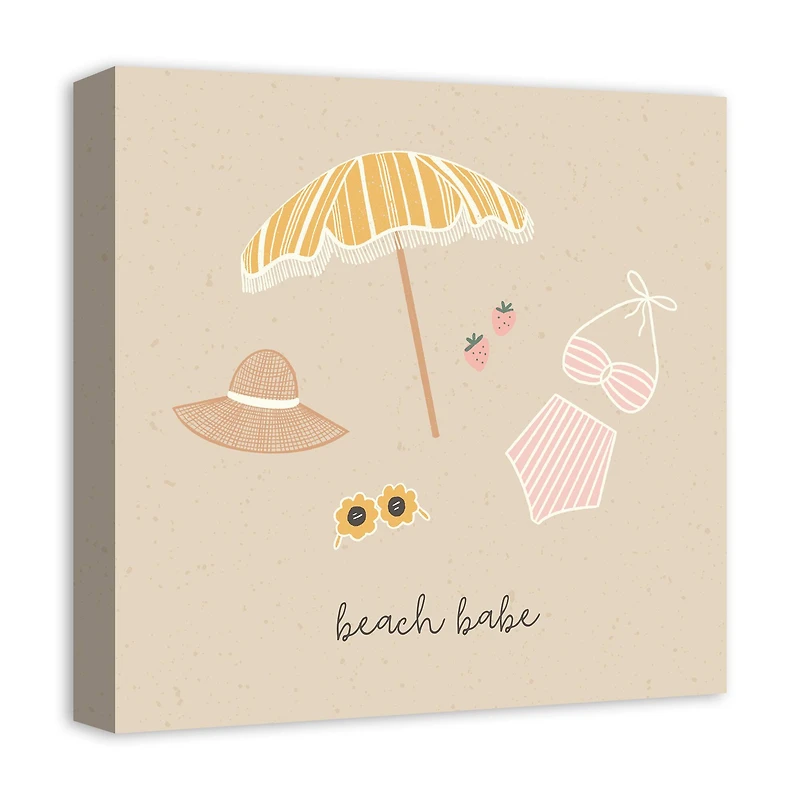 Beach Babe Essentials 16" x 16" Canvas Wall Art