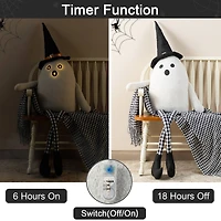Glitzhome® 65.25"H Lighted Halloween Oversized Fabric Ghost Shelf Sitter