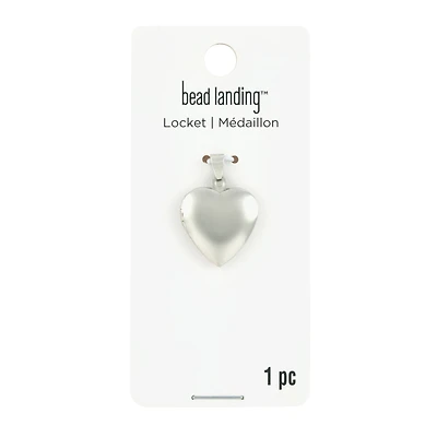 Rhodium Heart Locket by Bead Landing™