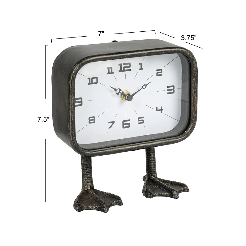Hello Honey® 7.7" Metal Standing Clock with Duck Feet