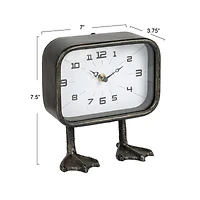 Hello Honey® 7.7" Metal Standing Clock with Duck Feet