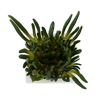 8" Green Foliage Artificial Plant with White Ceramic Pot