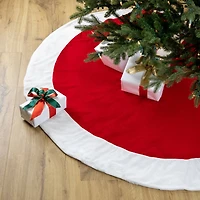 5ft. Red & White Velvet Christmas Tree Skirt