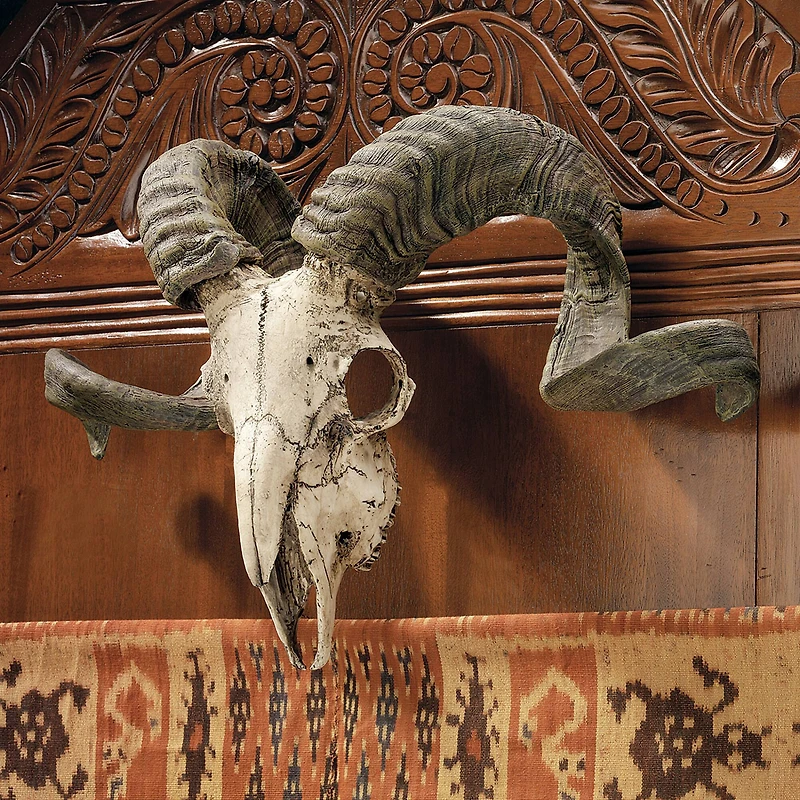Design Toscano 11.5" Faux Corsican Ram Skull Wall Sculpture 