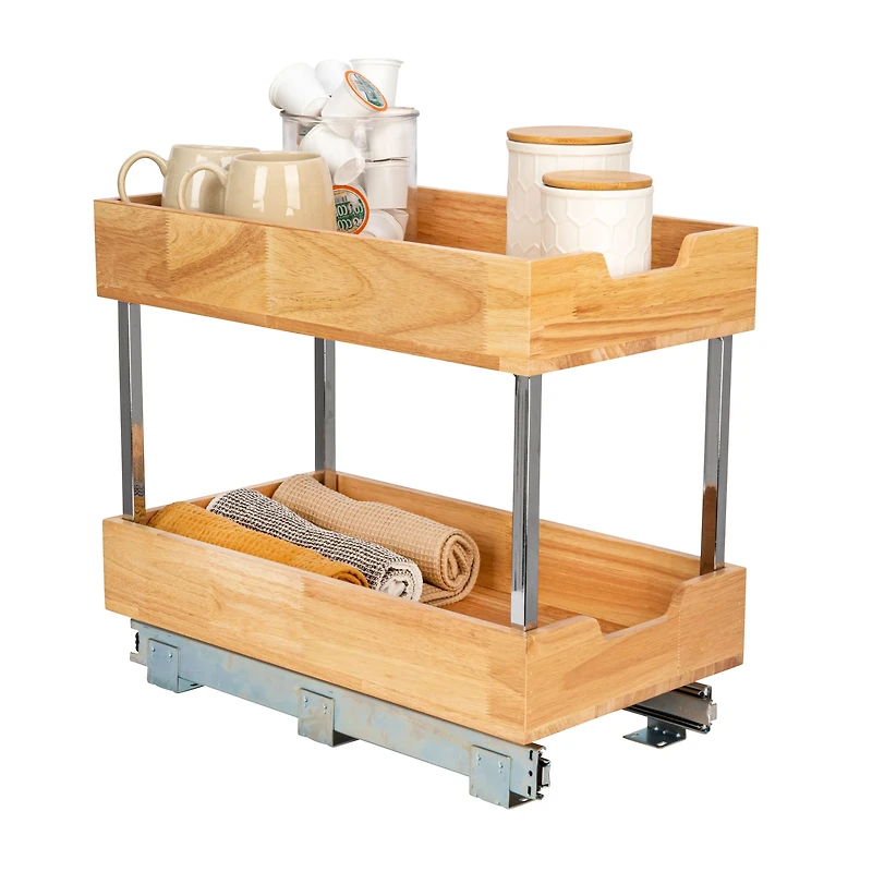 Household Essentials Glidez Wood 2-Tier Cabinet Organizer