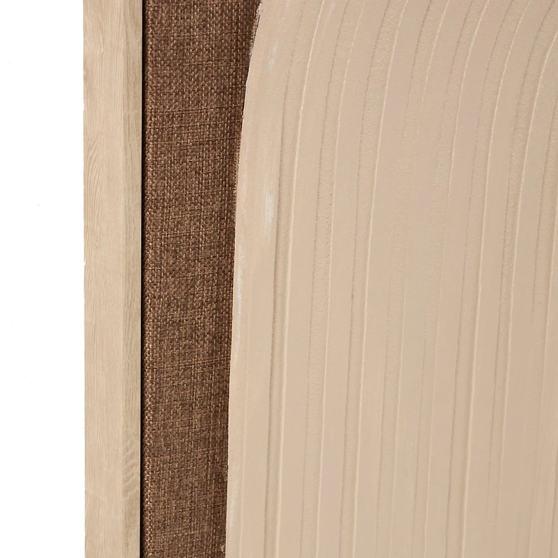 33" x 49" Brown Polyester Abstract Framed Wall Art with Tan Ribbed Arches