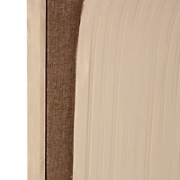 33" x 49" Brown Polyester Abstract Framed Wall Art with Tan Ribbed Arches