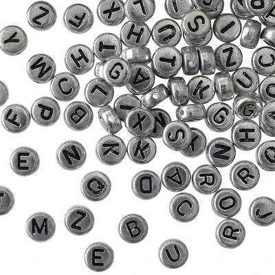 12 Packs: 78 ct. (936 total) Silver Round Alpha Beads, 3.8mm by Bead Landing™