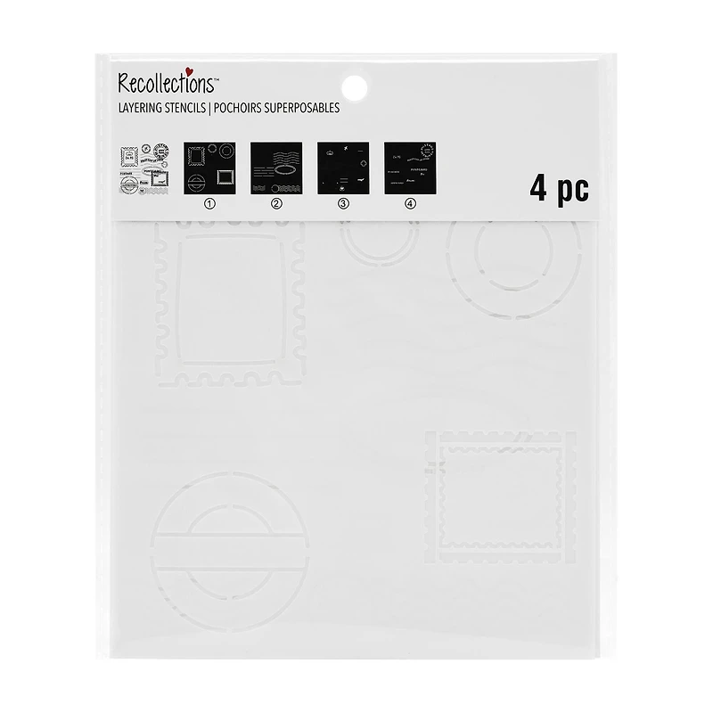 6" x 6" Postal Print Layering Stencil Set by Recollections™