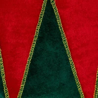 25" Red and Green Drum with White Trim Christmas Tree Collar