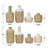 Hello Honey® Stoneware Vases with Gold Pattern Set