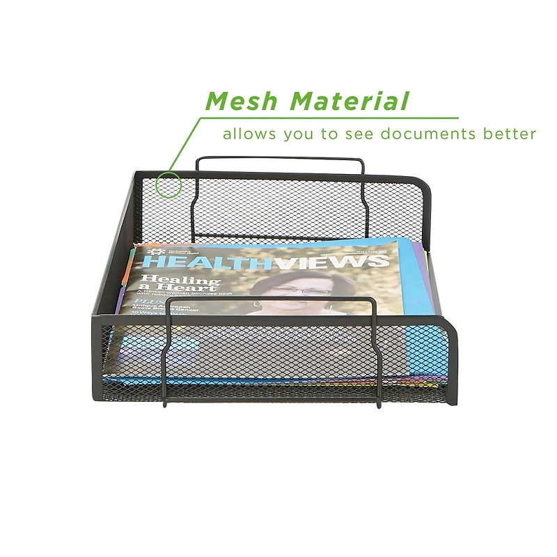 Mind Reader Stackable Metal Mesh Tray & Desk Document Organizer Set