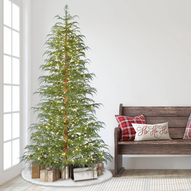 7.5ft. Pre-Lit Cypress Artificial Christmas Tree, Warm White LED Lights