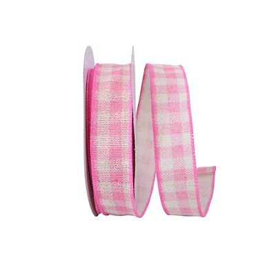 Reliant 1.5" x 20yd. Gingham Hopsack Twill Wired Ribbon
