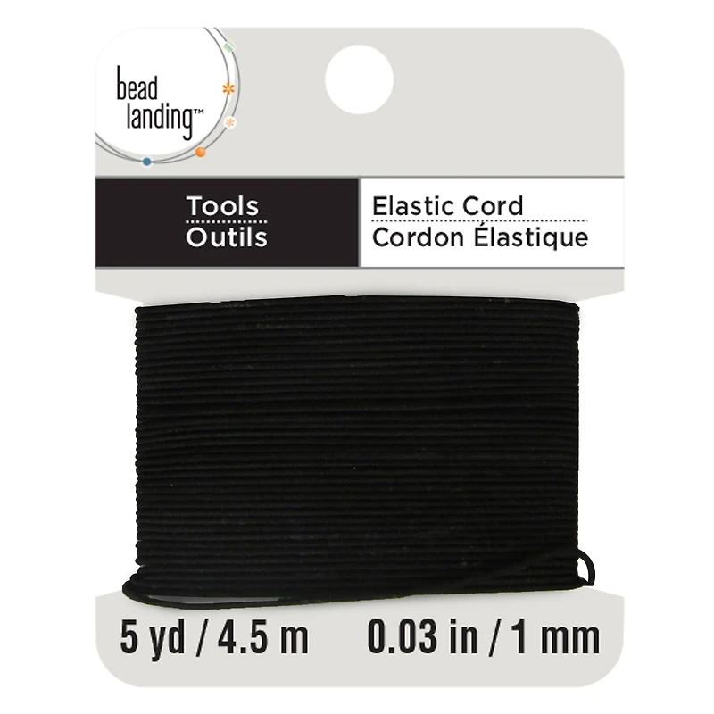 1mm Black Stringing Elastic Cord by Bead Landing™
