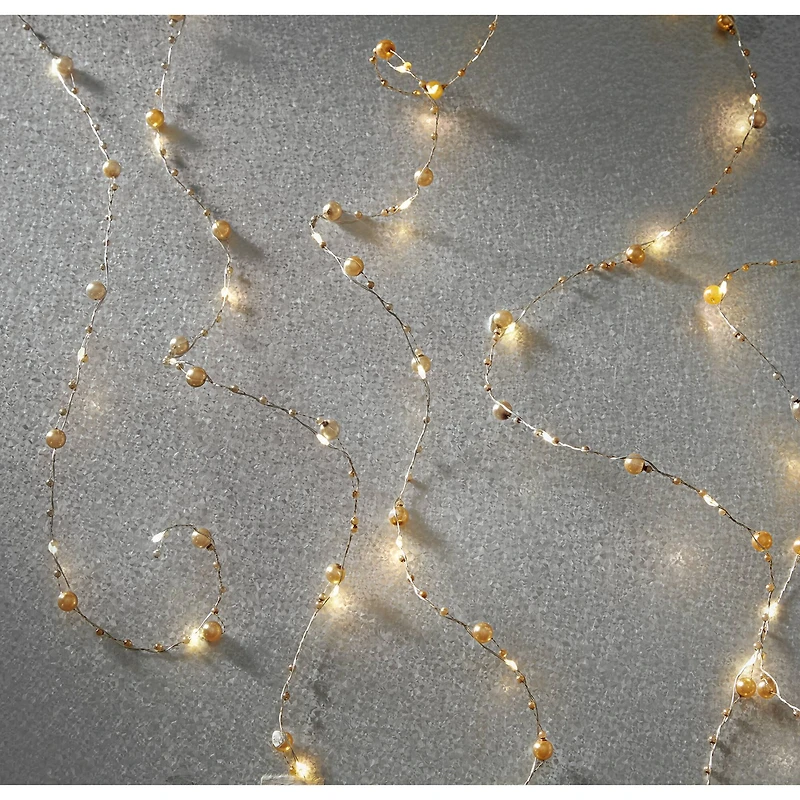 40ct. Warm White Gold Pearl LED String Lights by Ashland®