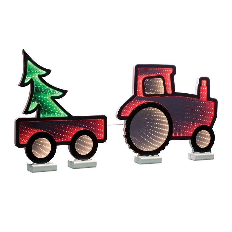 29.5" Holiday Tractor and Wagon Ekko Light Display