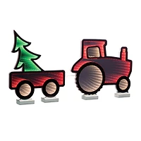 29.5" Holiday Tractor and Wagon Ekko Light Display