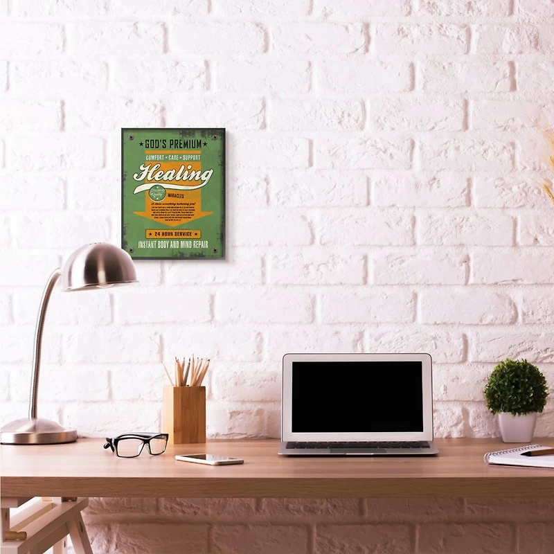 Stupell Industries Healing Miracles Religious Retro Black Framed Wall Art