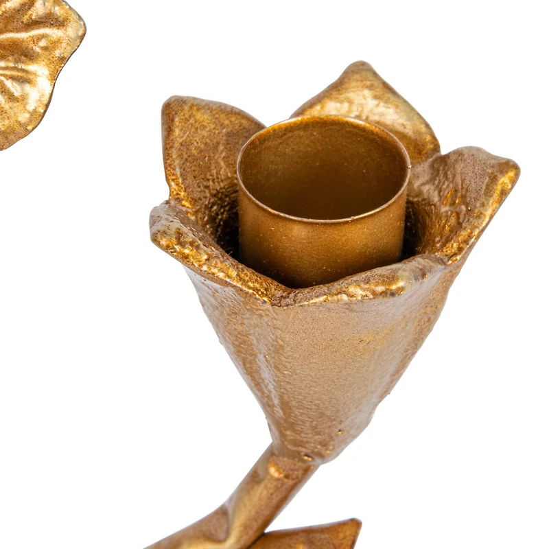 Hello Honey® 11.7" Gold Double Taper Metal Candelabra