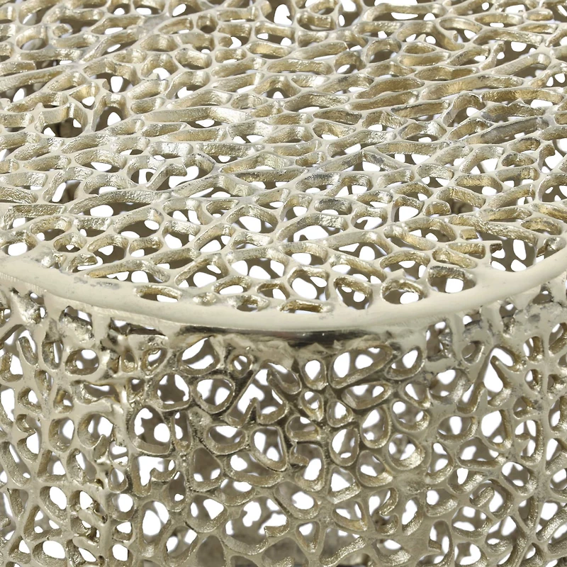 19" Gold Aluminum Coral Accent Table