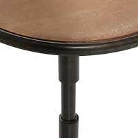 14" Black Industrial Wood Accent Table