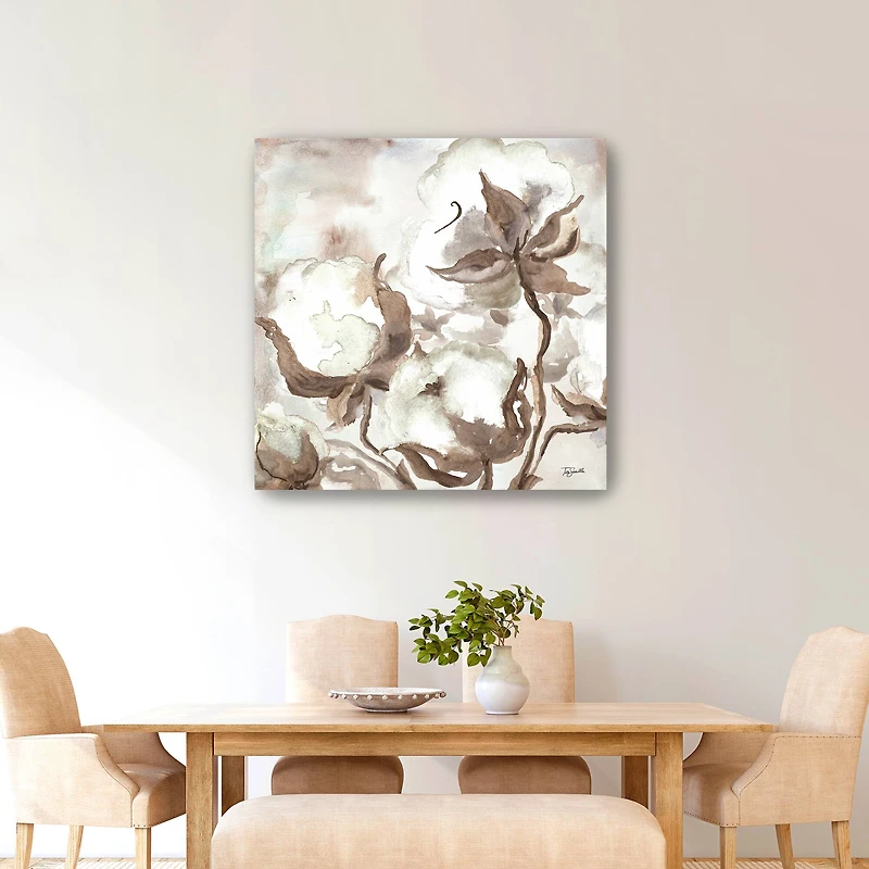 Cotton Boll Triptych III Canvas Giclee